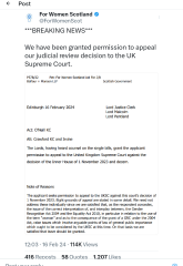 For women Scotland given leave to appeal.
