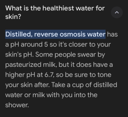 washing face with filtered/bottled water