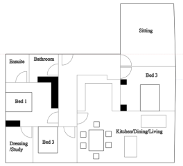 Floor plan help - dead space, with no windows