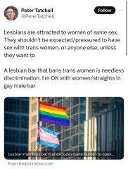 Lesbian members club to only allow biological women