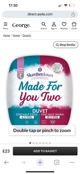Duvet for the hot sleeper and a cool sleeper - anyone recommend anything?