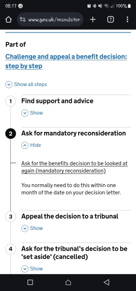 Mandatory reconsideration part 1