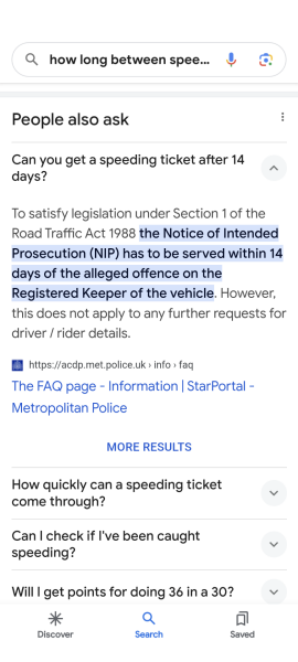 Speeding fine