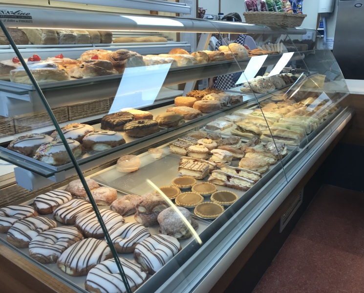Old fashioned cakes and other bakery items.