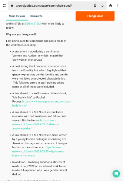 The chair of SEEN is being sued.