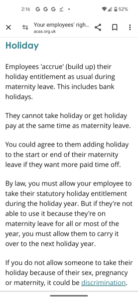 Work say I can’t carry over A/L to add onto maternity leave