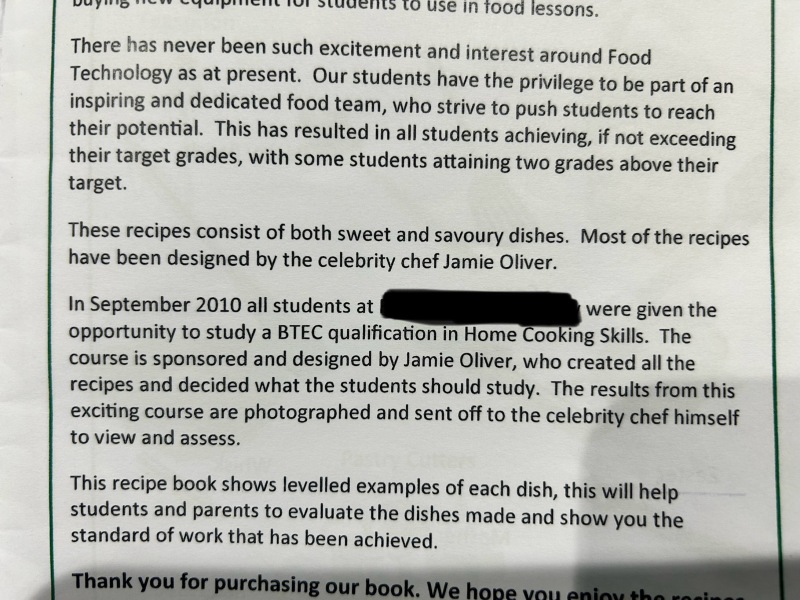 Help me make sense of this school recipe.