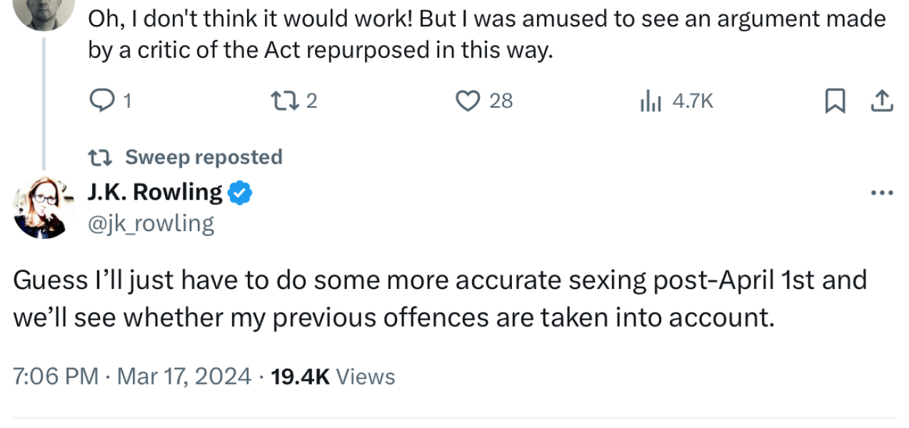 JKR vs Police Scotland?