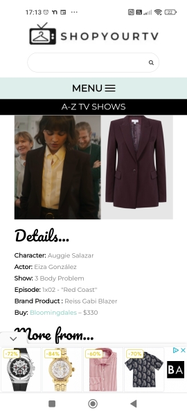 Auggie’s wardrobe in 3 Body Problem. (Netflix)