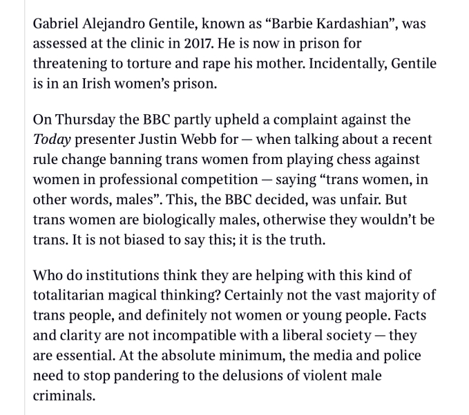 Hadley Freeman - Indulging killers’ trans delusions is dangerous