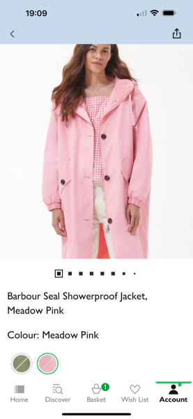 a raincoat which has a feminine shape