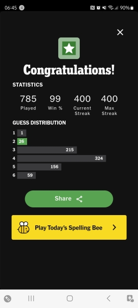 Wordle thread 35: Homer and Sally. Our controversial couple.