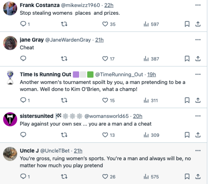 Kim O'Brien forfeits women's final at the European Pool Championships in protest against playing a man