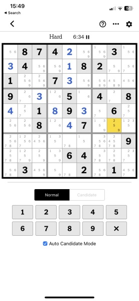 NYT Sudoku - hard