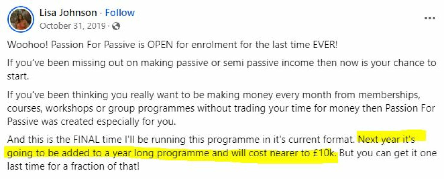 Why did the "Lisa Johnson One to Many" thread get deleted?