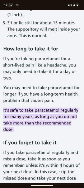 Effect of long term use of pain relief
