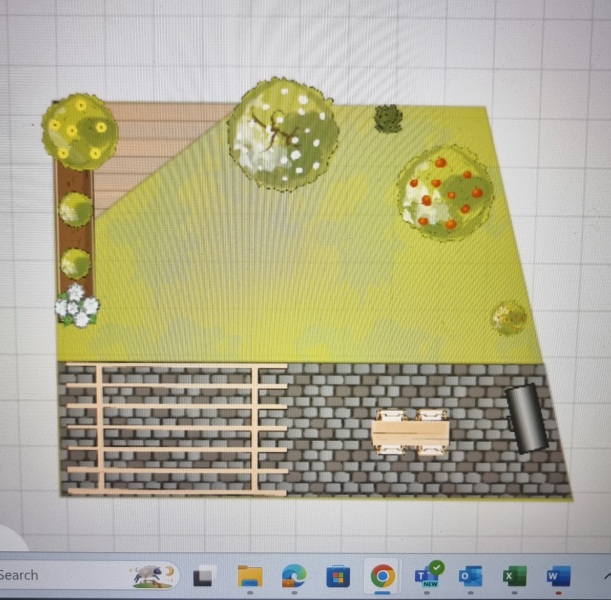 Help me decide on trees and placement? Pic included.