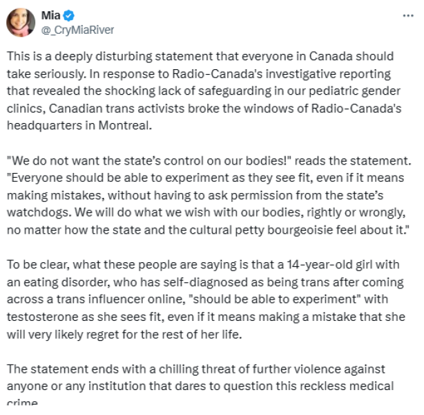 Radio Canada( French) questioning affirmation model.