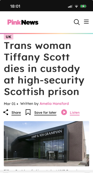 Tiffany Scott has died in prison