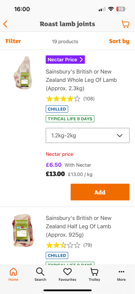 To be horrified at the price of food