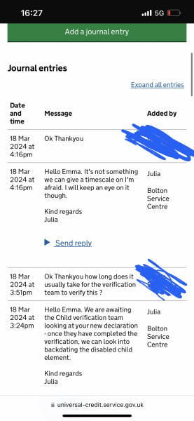 Child disability element  universal credit 