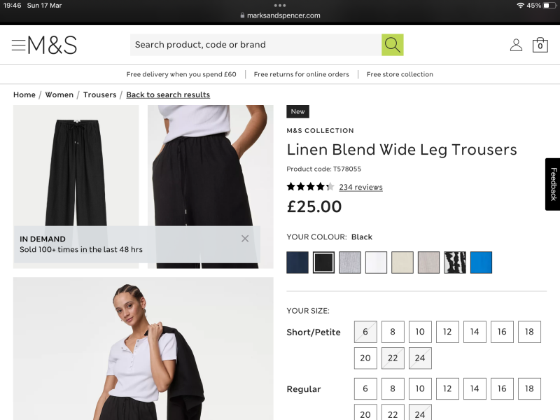 Black linen trousers