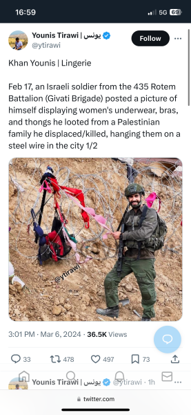 IDF fixation with looting Palestinian women’s underwear
