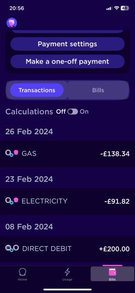 Suggested DD of £595 per month gas & electricity!