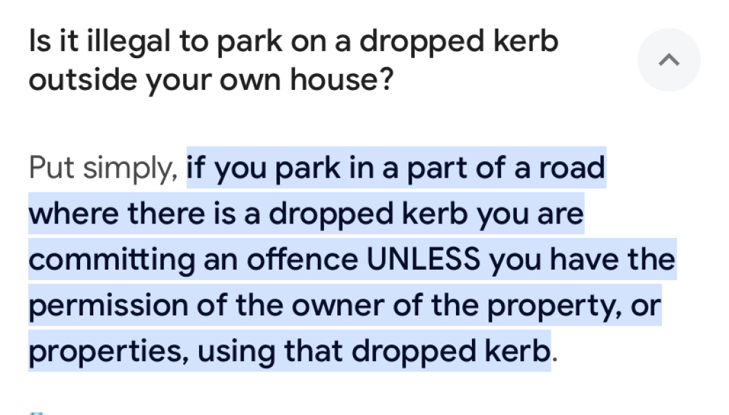 Neighbour using my drop kerb!