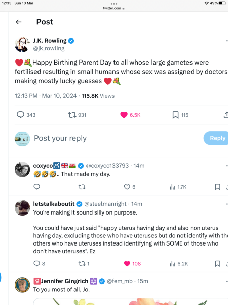 JKR is at it again…