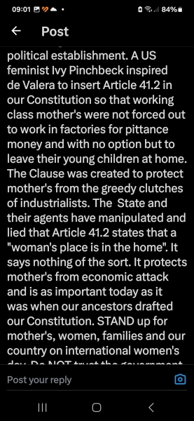 March 8th Irish referendum on mothers in the home