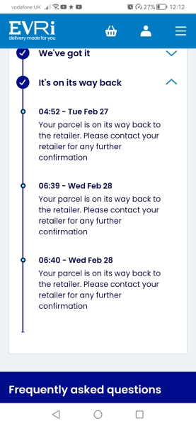 Return gone missing with Evri, whos responsibility?