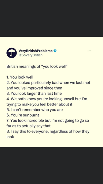 When people say "you look well"
