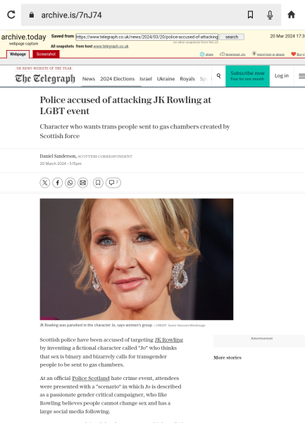 JKR vs Police Scotland?