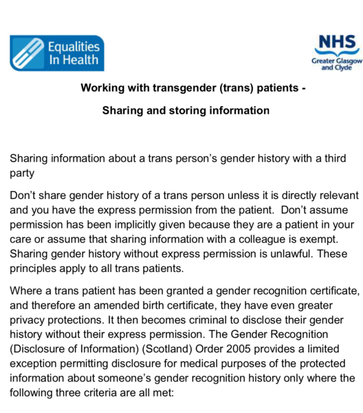 Use of “inclusive” language in medical leaflets etc