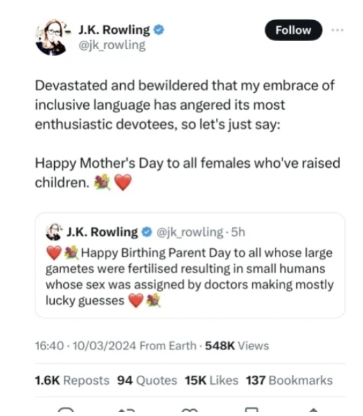 JKR is at it again…