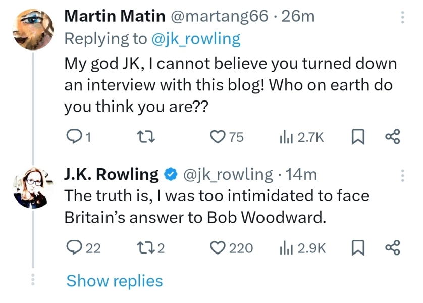 JK Rowling has sadly opened her mouth again