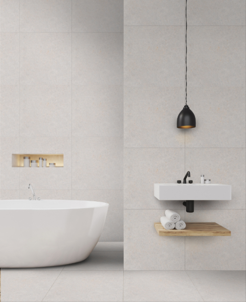 White metro tiles in a bathroom, what floor?