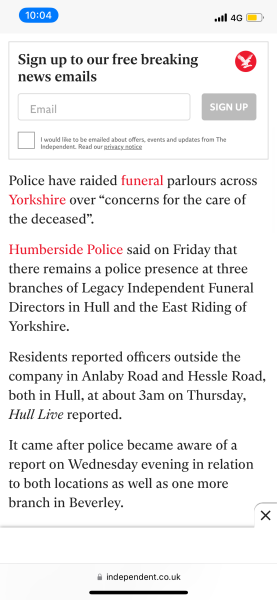 To not understand the Hull funeral directors story?