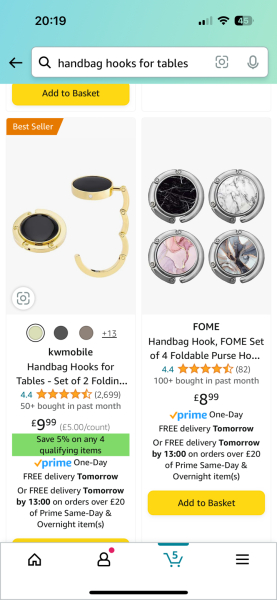 Handbags In Tables