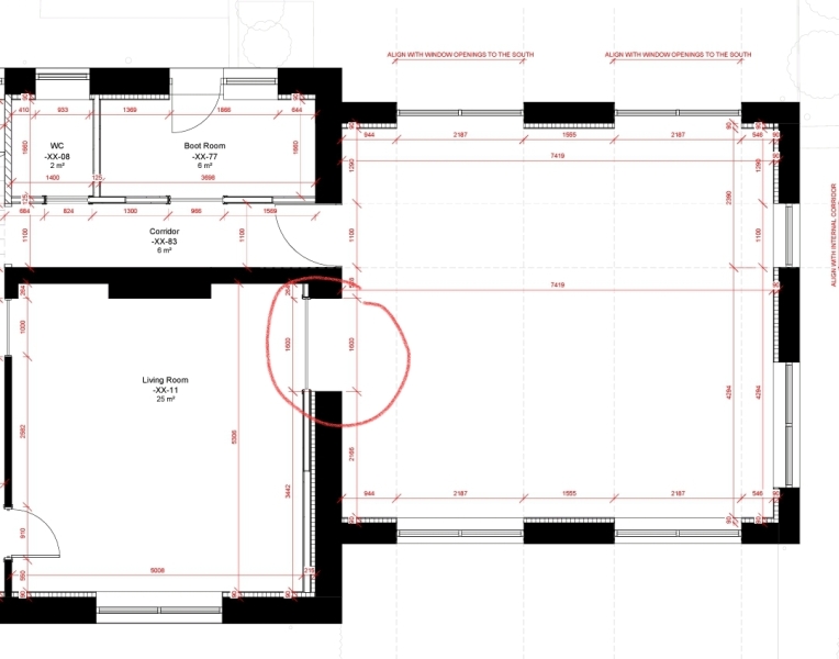 1.1 meter internal door/ broken plan
