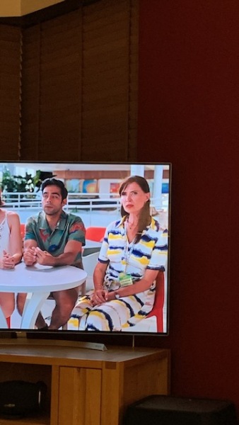 Ronnie Ancona’s dress on Death in Paradise