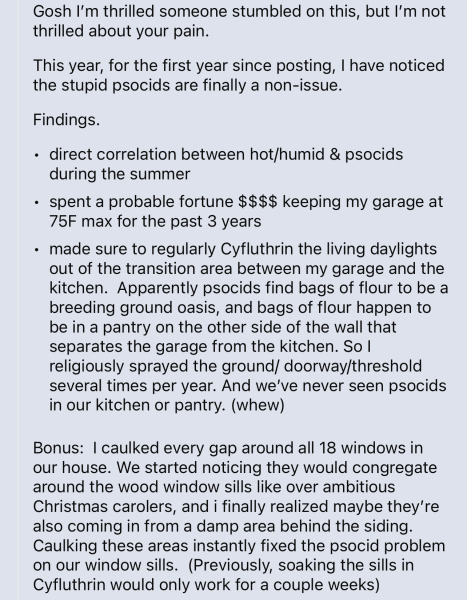 Booklice in new build