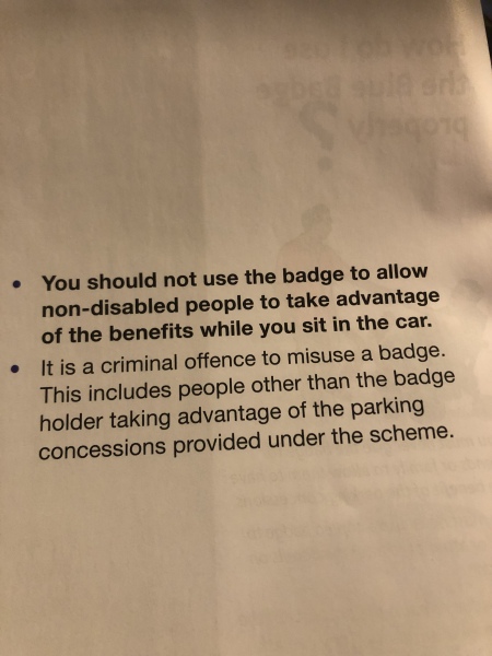 Disabled badge misuse?