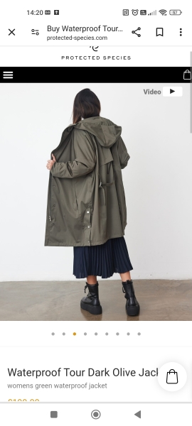 a raincoat which has a feminine shape