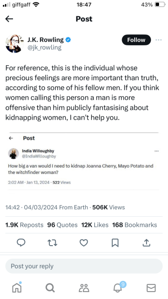 JK Rowling has sadly opened her mouth again