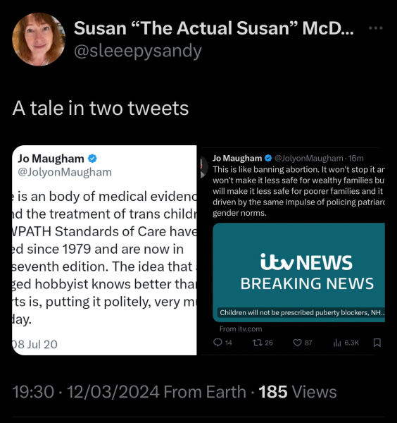 No more puberty blockers for children from the NHS - reported in the Times!