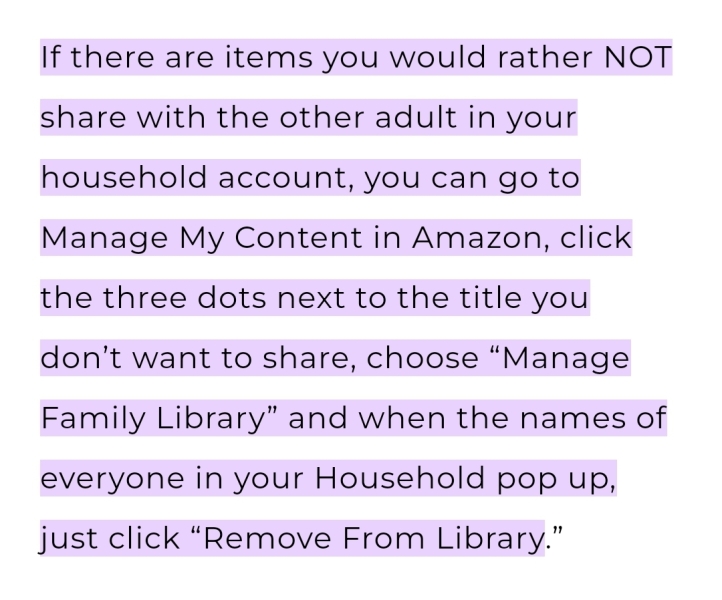 How to not share books with others on Amazon Kindle