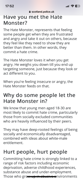 Police Scotland Hate Monster -targeting white men