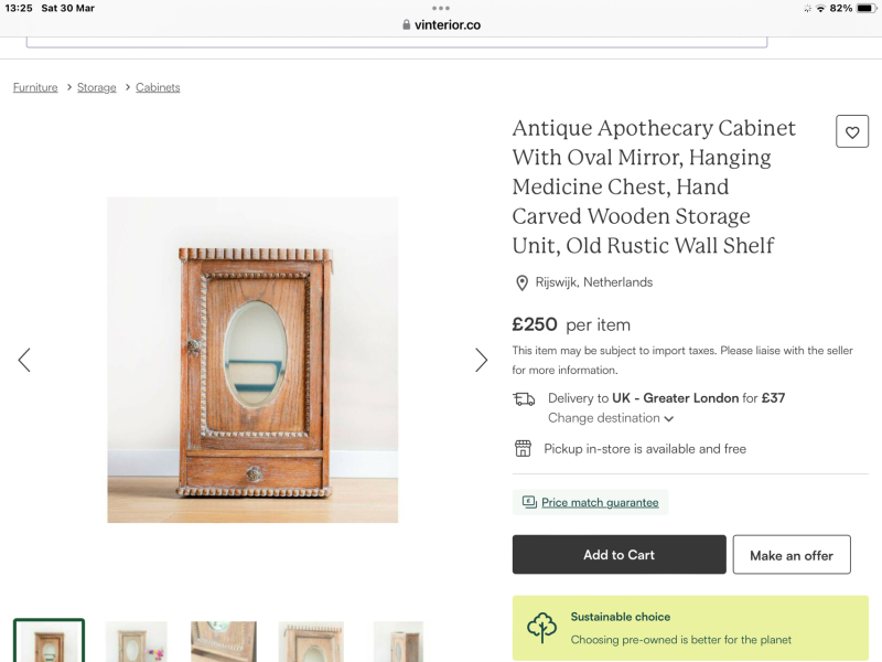 Where can I find a small bathroom cabinet for small 1930 bathroom?